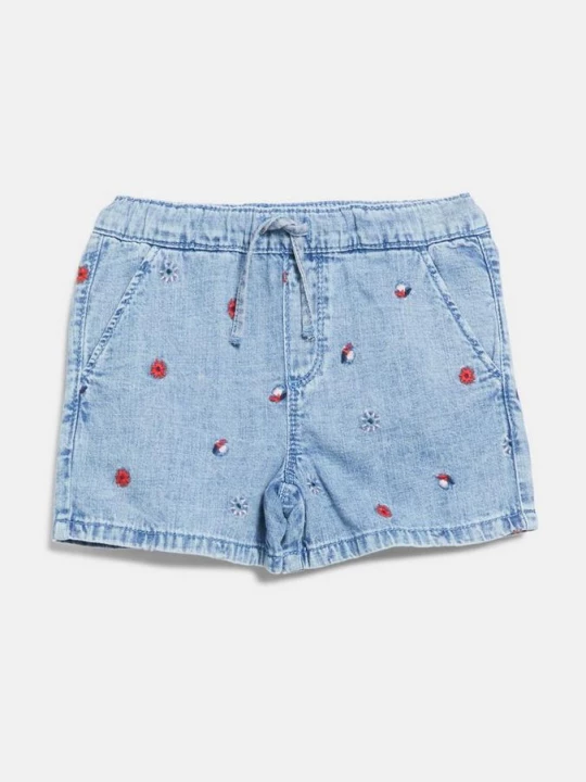 Foto van product Losvallende denim shorts met borduursel s.Oliver blauw