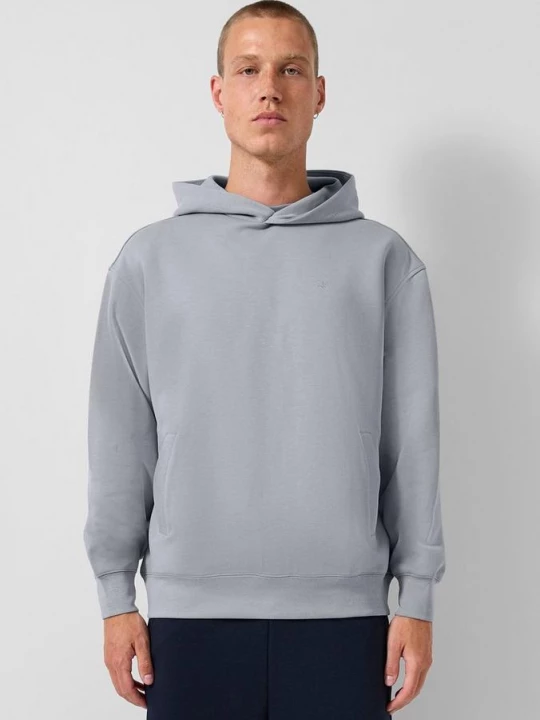 Foto van product Losvallende hoodie met geborduurd logo QS grijs