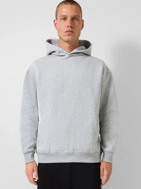 Foto van product Losvallende hoodie met geborduurd logo QS grijs