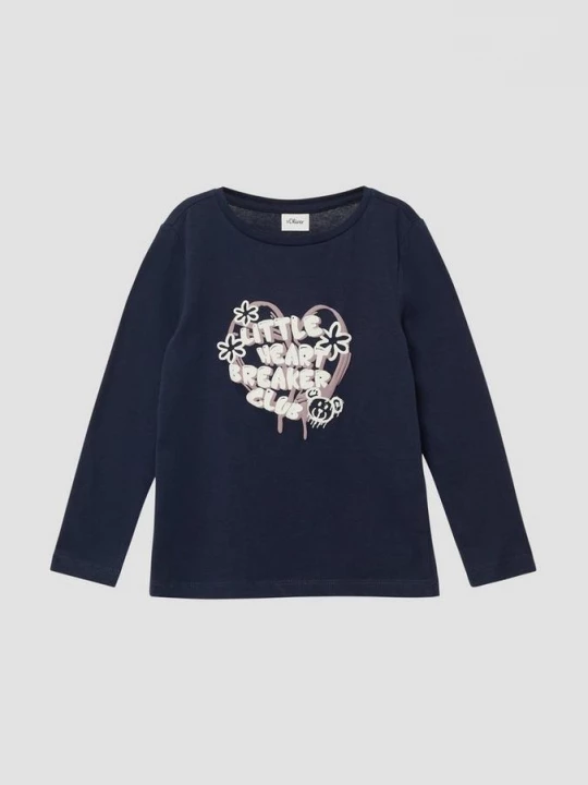 Foto van product Losvallende lange mouw met schuimprint s.Oliver blauw