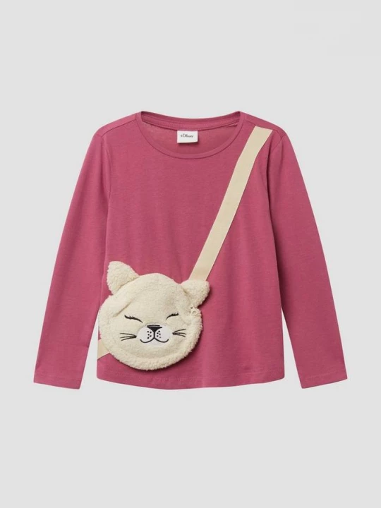 Foto van product Losvallende longsleeve met echte zak s.Oliver roze