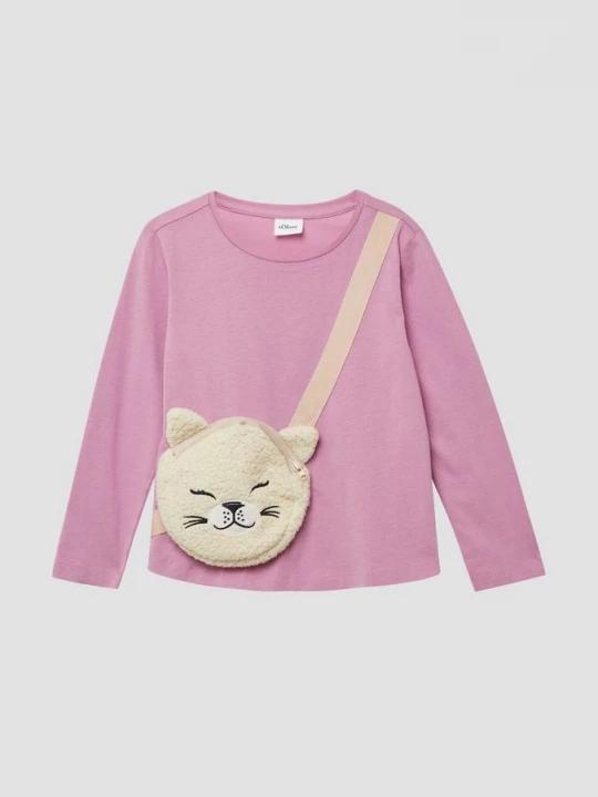 Foto van product Losvallende longsleeve met echte zak s.Oliver roze