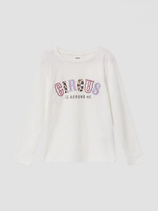 Foto van product Losvallende longsleeve met print op de voorkant s.Oliver