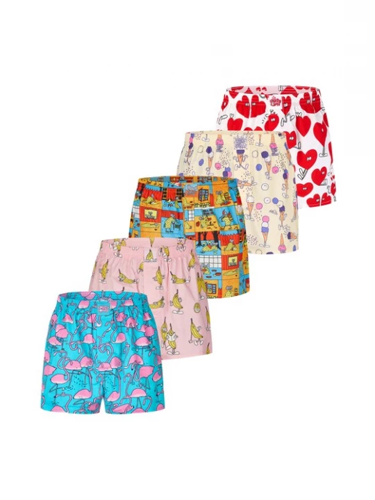 Foto van product Lousy Livin Boxershorts 'Big Easy' blauw / geel / rosa / rood / wit