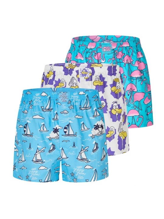 Foto van product Lousy Livin Boxershorts 'Cap du Lousy' blauw / lila / pink / wit