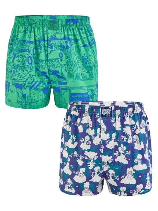 Foto van product Lousy Livin Boxershorts 'Demo & Ghost' blauw / groen