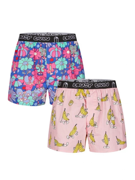 Foto van product Lousy Livin Boxershorts hemelsblauw / geel / rosa / neonroze