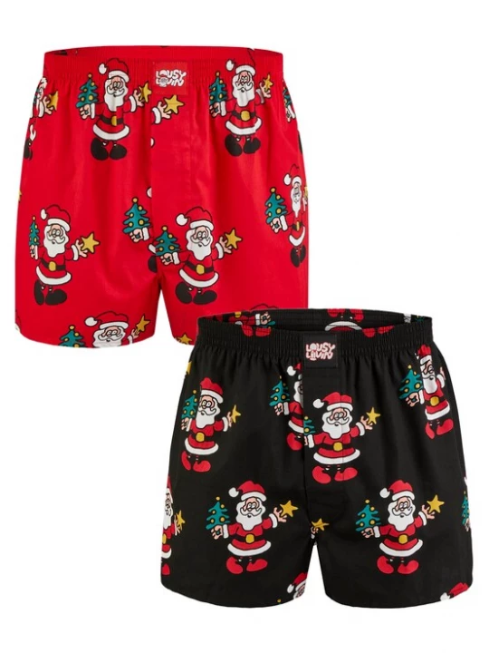 Foto van product Lousy Livin Boxershorts 'Santa' rood / zwart