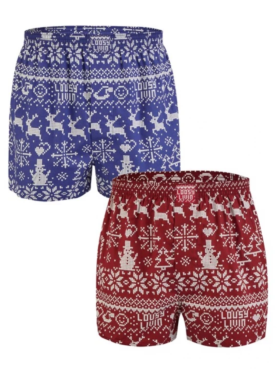 Foto van product Lousy Livin Boxershorts 'Scandi' blauw / rood
