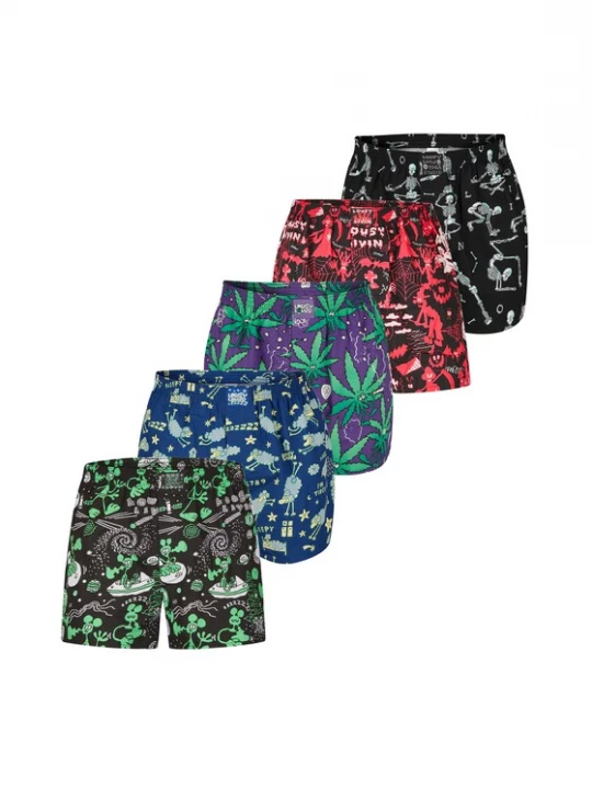 Foto van product Lousy Livin Boxershorts 'Suspence' blauw / groen / lila / rood / zwart / wit
