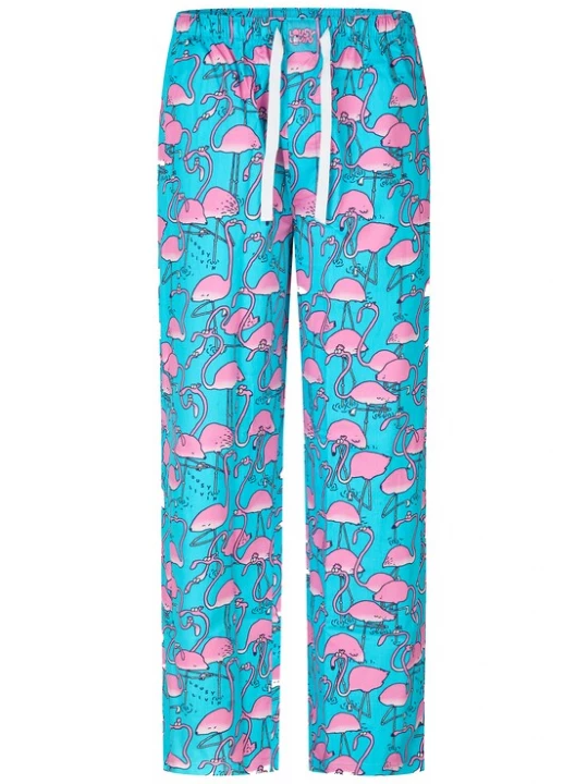 Foto van product Lousy Livin Pyjamabroek 'Pant Greater Flamingos' lichtblauw