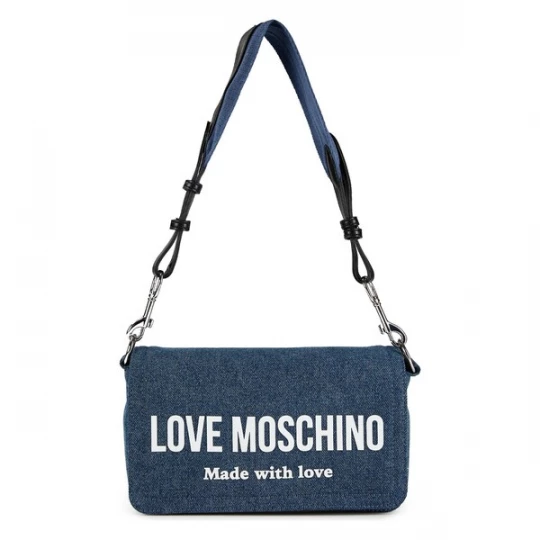 Foto van product Love Moschino Schoudertas 'Signature Love' blauw denim / natuurwit