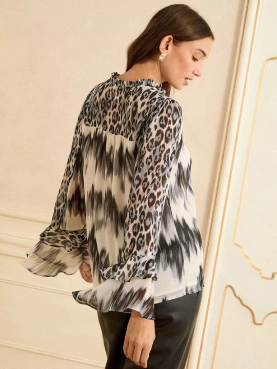 Foto van product love & roses Blouse beige / opaal / grijs / zwart