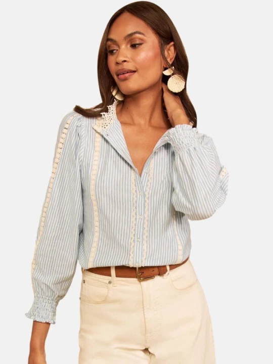Foto van product love & roses Blouse blauw / wit