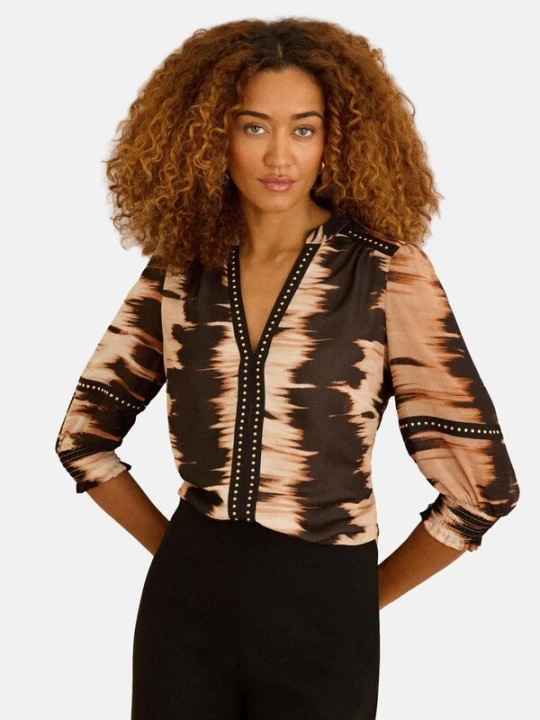 Foto van product love & roses Blouse bruin / cognac / cappuccino