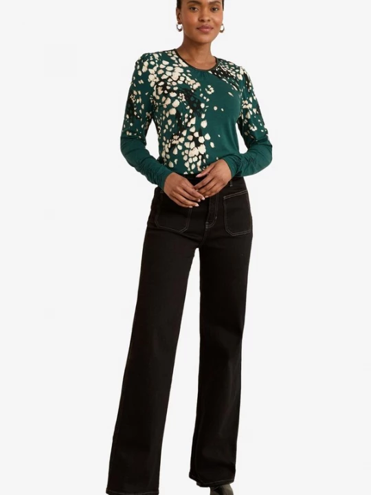 Foto van product love & roses Blouse crème / donkergroen / zwart