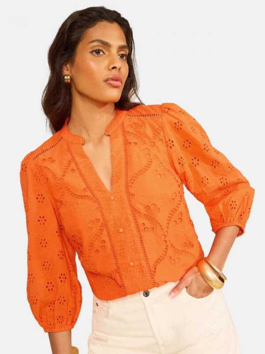 Foto van product love & roses Blouse donkeroranje