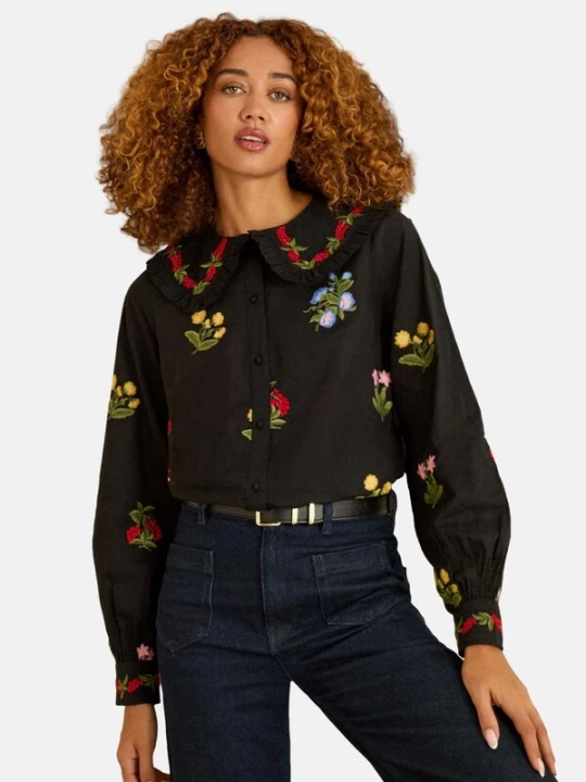 Foto van product love & roses Blouse geel / groen / rood / zwart
