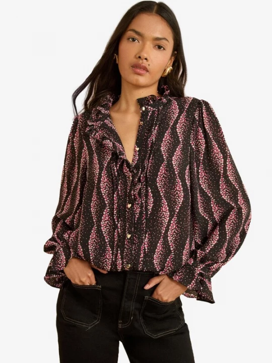 Foto van product love & roses Blouse grijs / cyclaam / pink / rosa