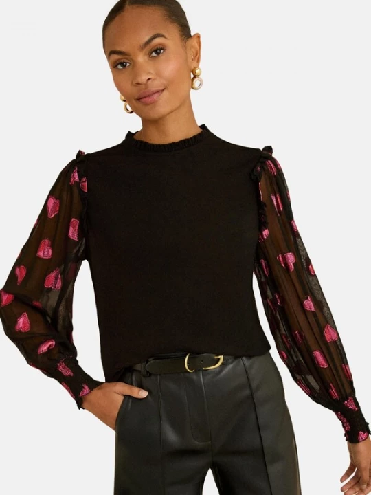 Foto van product love & roses Blouse pink / zwart