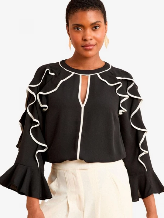 Foto van product love & roses Blouse zwart / wit