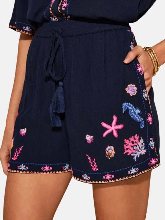 Foto van product love & roses Broek blauw / donkerblauw / perzik / pink
