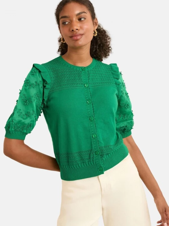 Foto van product love & roses Gebreid vest groen