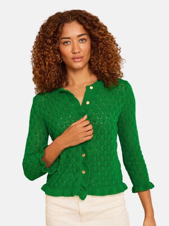 Foto van product love & roses Gebreid vest groen