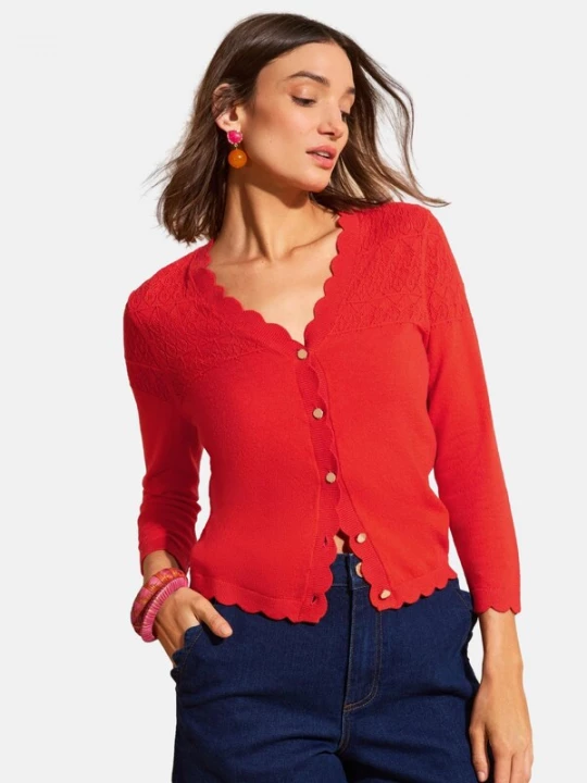 Foto van product love & roses Gebreid vest rood