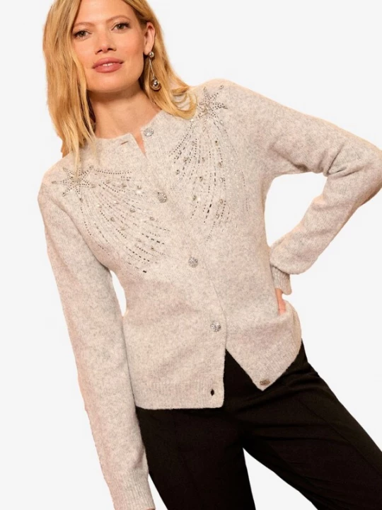 Foto van product love & roses Gebreid vest taupe