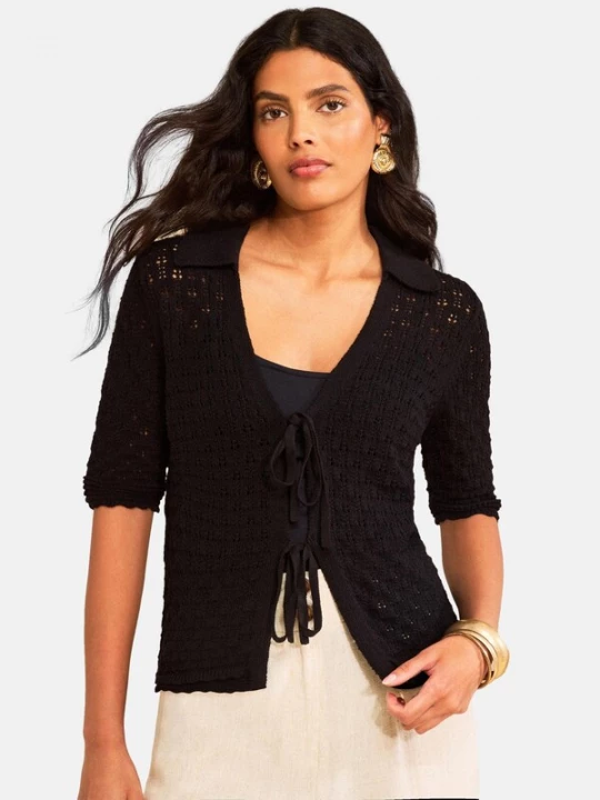 Foto van product love & roses Gebreid vest zwart