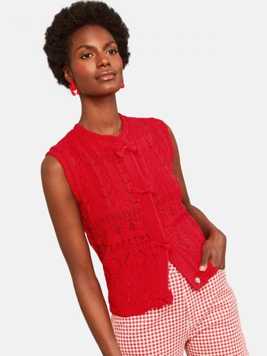 Foto van product love & roses Gebreide bodywarmer rood