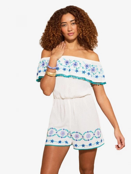 Foto van product love & roses Jumpsuit blauw / turquoise / wit