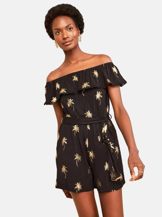 Foto van product love & roses Jumpsuit beige / ecru / zwart