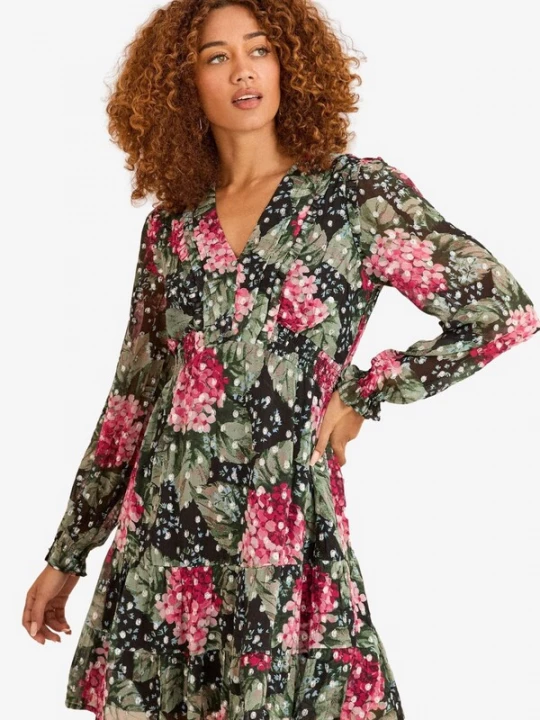 Foto van product love & roses Jurk groen / pink / zwart / wit