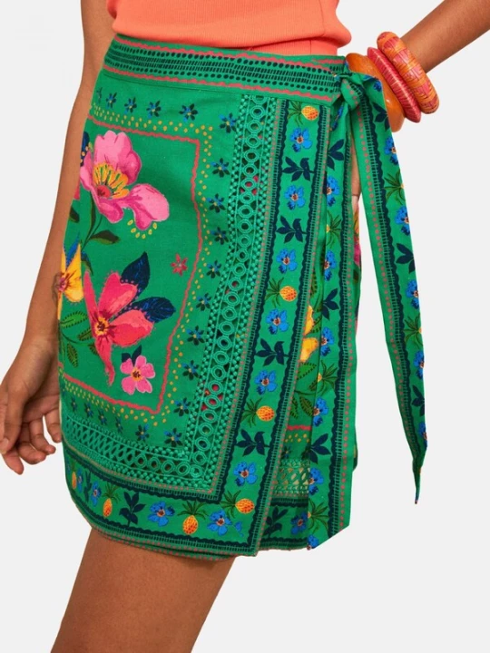 Foto van product love & roses Rok donkergroen / gemengde kleuren
