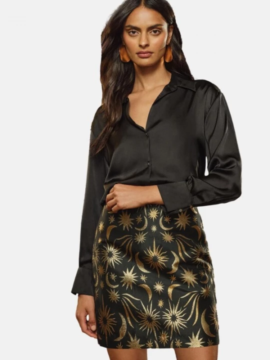 Foto van product love & roses Rok goud / zwart