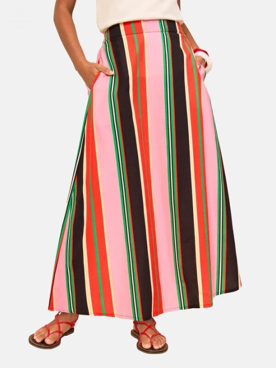 Foto van product love & roses Rok jade groen / oranje / rosa / zwart