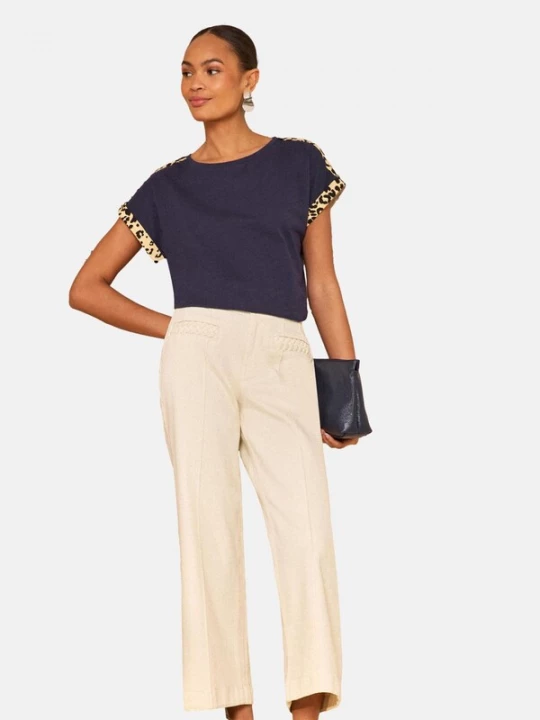 Foto van product love & roses Shirt beige / navy / zwart