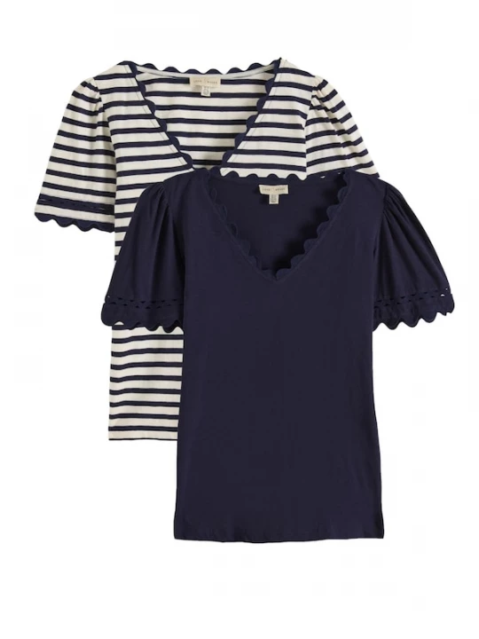 Foto van product love & roses Shirt donkerblauw / wit