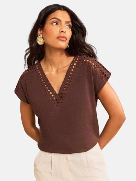 Foto van product love & roses Shirt donkerbruin