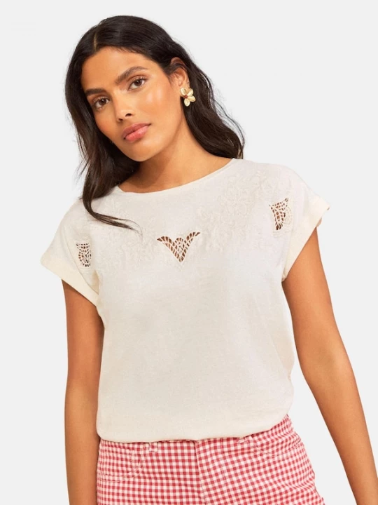 Foto van product love & roses Shirt eierschaal