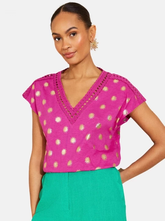 Foto van product love & roses Shirt goud / pink