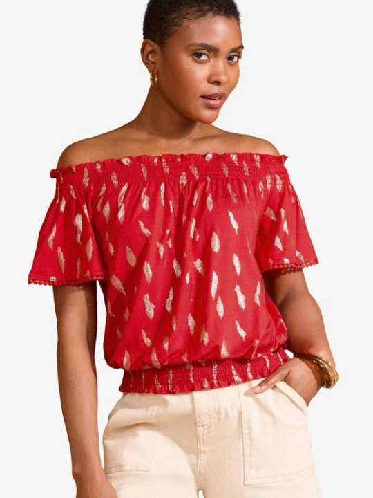 Foto van product love & roses Shirt goud / rood