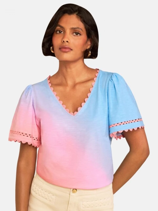 Foto van product love & roses Shirt lichtblauw / rosa