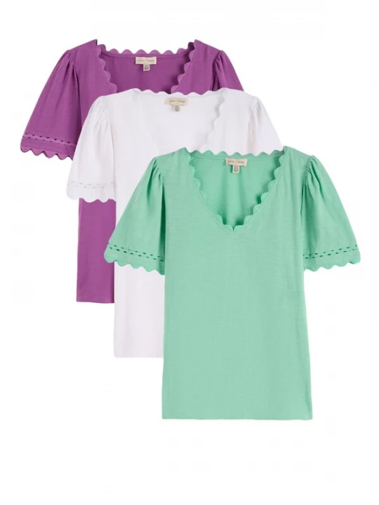 Foto van product love & roses Shirt mintgroen / lila / wit