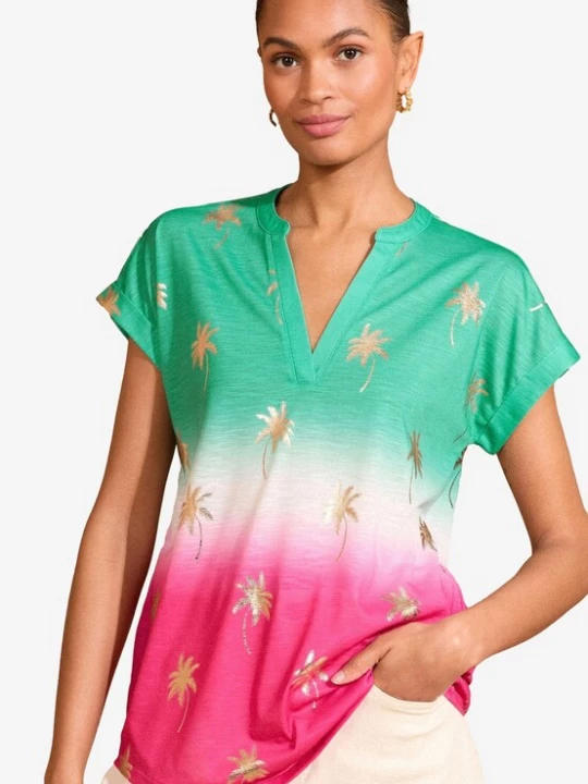 Foto van product love & roses Shirt olijfgroen / groen gemêleerd / roze gemêleerd / wit gemêleerd