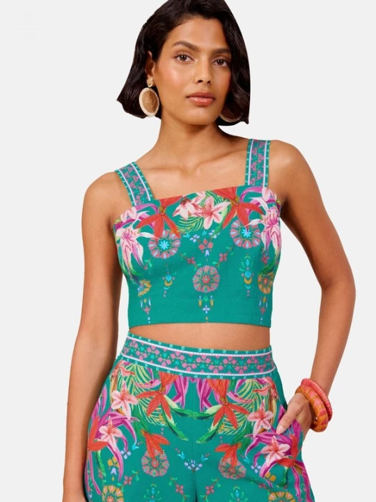 Foto van product love & roses Top groen / petrol / fuchsia / rood
