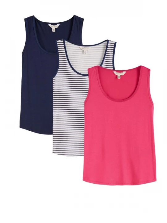 Foto van product love & roses Top navy / framboos / wit