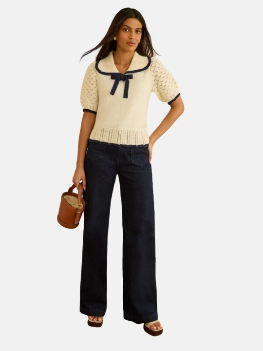 Foto van product love & roses Trui beige / navy